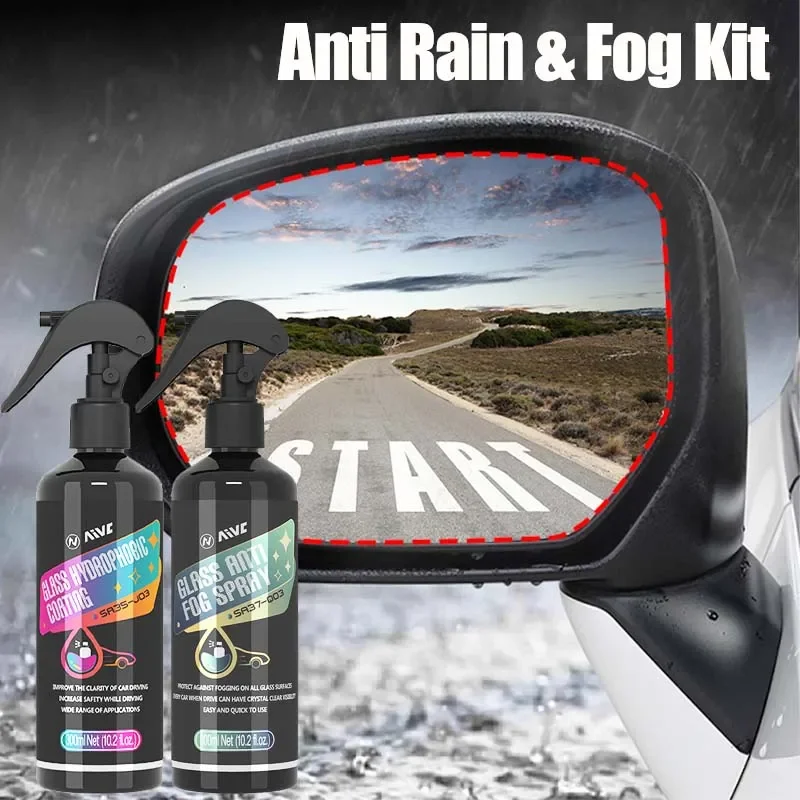 Car Glass Anti Fog Water Repellent Spray Kit Aivc Windshield Anti-rain Hydrophobic Coating Winter Defogging Waterproof Cleaner