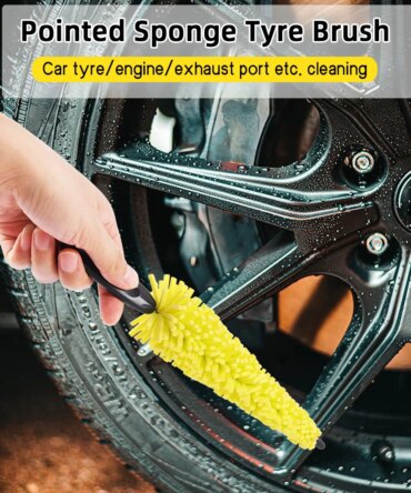 Sponge Wheel Brush with Extended Handle for Cars Motorcycles and Bicycles a Magical Tool for off Road Vehicle Tire Gaps