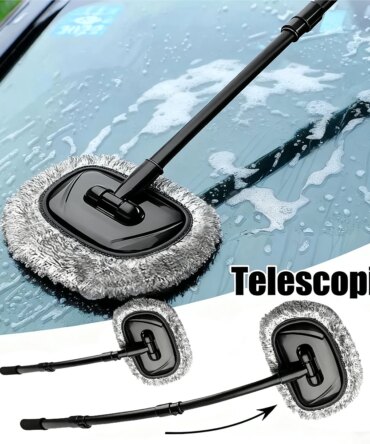 New Car Wash Mop Cleaning Brush Telescoping Long Handle Cleaning Mop Retractable Bent Bar Car Wash Brush Car Cleaning Tools