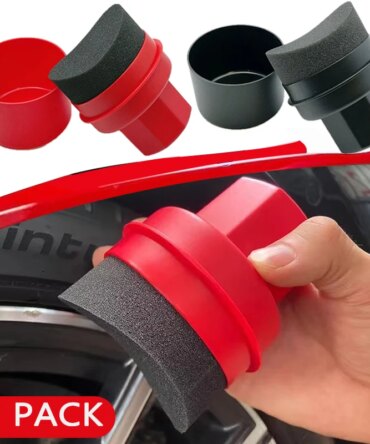 Car Wheel Polishing Waxing Curved Tire Sponge Brush With Cover Tire Clean Contour Dressing Applicator Pads for Car Accessories