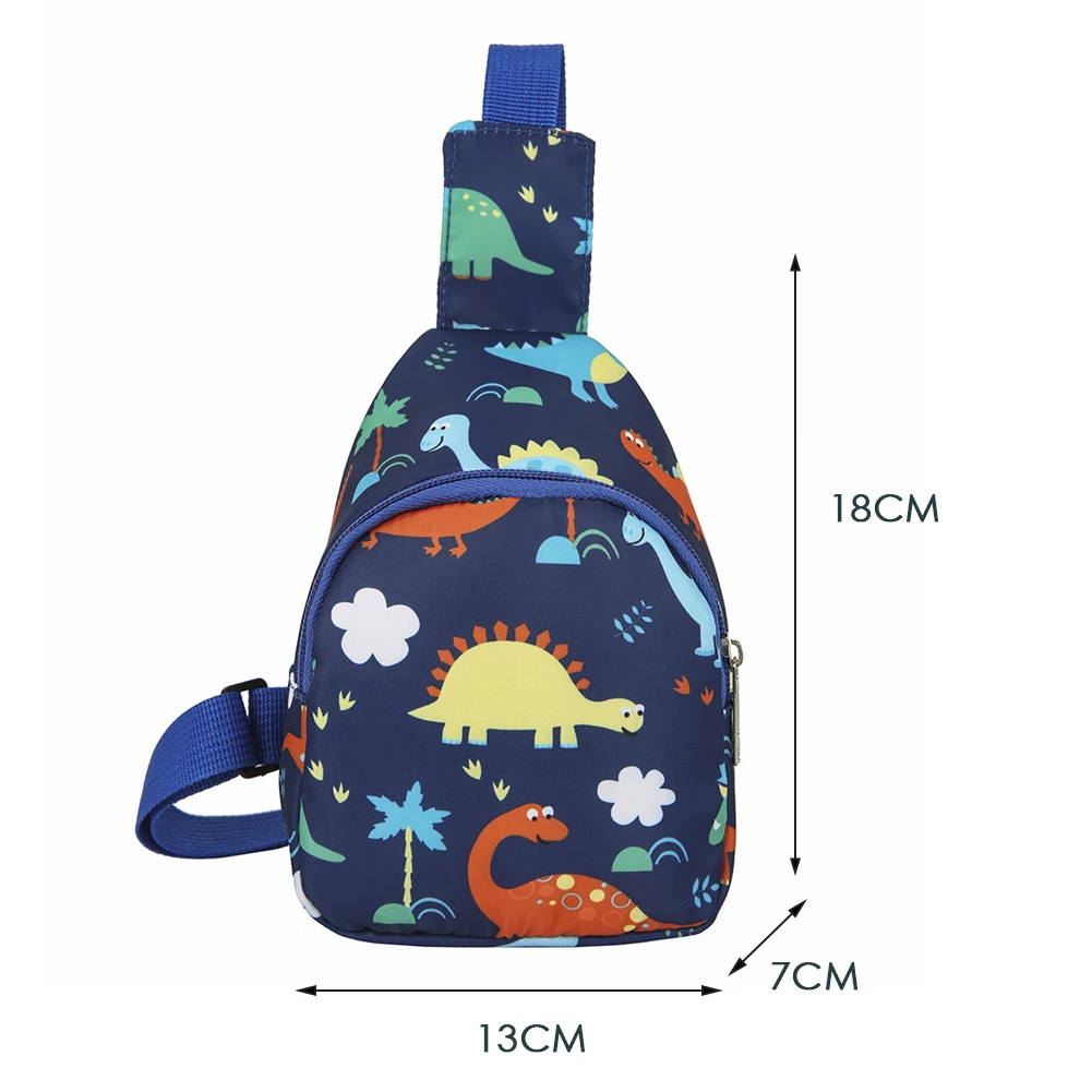 Cute Dinosaur Horn Horse Chest Print Bags Children Nylon Belt Bag Crossbody Bags Fashionable Casual Shoulder Bag with Coin Purse - Image 6