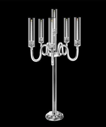 Acrylic candle holder centerpiece, 37.4-inch high 6-arm conical LED candle holder for acrylic candles, wedding centerpiece decor