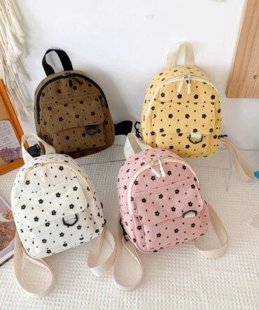 Velvet Mimi Backpack for Kids New Cute Print Zipper Princess Girl Travel Bags Korean Fashion Simple Student School Bags