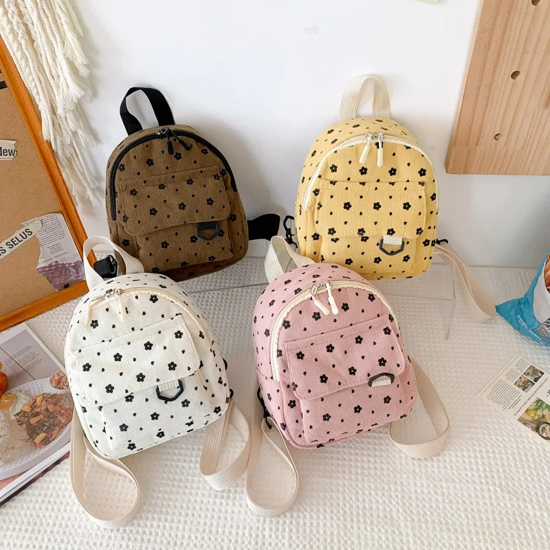 Velvet Mimi Backpack for Kids New Cute Print Zipper Princess Girl Travel Bags Korean Fashion Simple Student School Bags