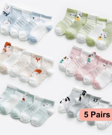 5Pairs/lot 0-2Y Infant Baby Socks Baby Socks for Girls Cotton Mesh Cute Newborn Boy Toddler Socks Baby Clothes Accessories