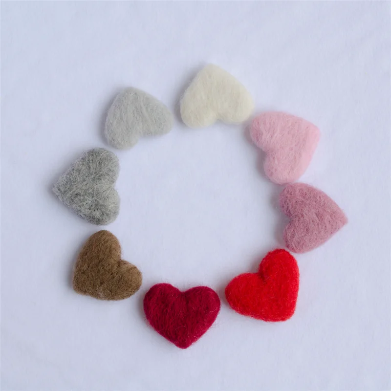 Wool Heart Newborn Photography Props DIY Photography Props Accessories Photography Baby Studio Felt Love Heart 5pcs/Pack