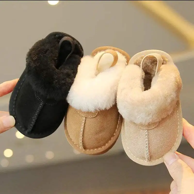 Autumn and Winter Popular Walking Shoes Baby Shoes 0-1 Year Old Warm Shoes Cotton Shoes Casual Soft Soled and Plush Baby Shoes