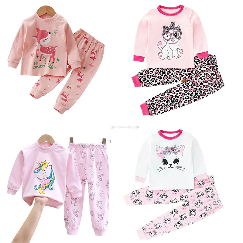 Little maven Winter Autumn Baby Girls Sets 2025 Tops+Pants Sets Kids Clothes Cartoon Cats Pajamas Children's Clothing Cotton