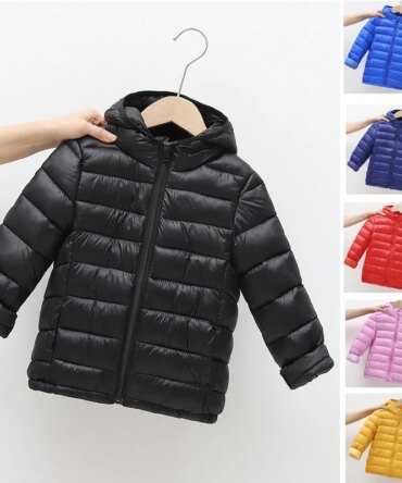 1pcs Boys Girls Coat Autumn Winter Kids Down Jackets Kids Warm Thicken Outerwear Clothes Hooded Jacket Children Outerwear Clothe