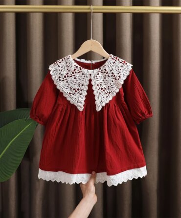 Spring baby girl clothes lace long sleeve dress costume for toddler girl baby birthday kids clothing straight long dresses dress