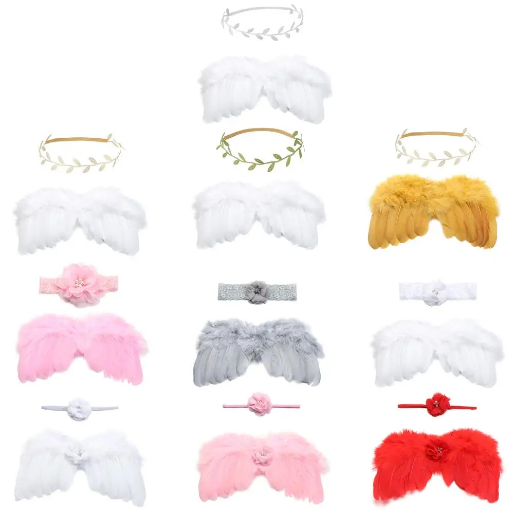 New Kids Dress Girls Headwear Baby Clothing Angel Wing Baby Photo Props Costumes For Infants Newborn Photography Accessories