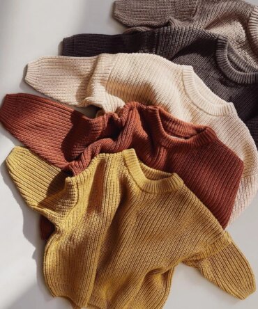 0-9M Autumn New Baby Boys Girls Clothes Baby Sweater Toddler Knit Sweater Newborn Knitwear Long Sleeve Cotton Baby Pullover Tops