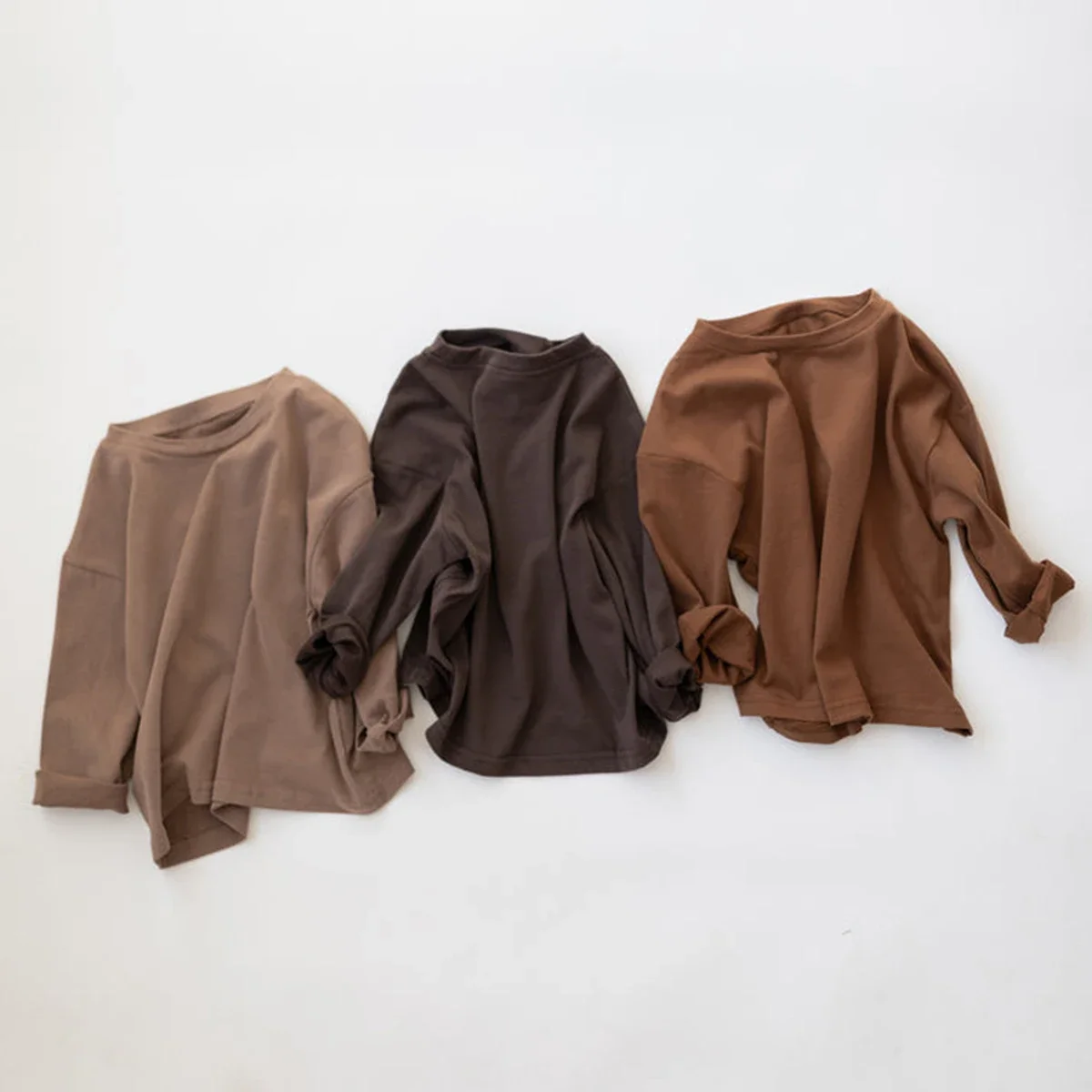 NEW 2024 100% Cotton Newborn Baby Boys Basic Long Sleeved T-shirt Baby Clothes Girls Solid Color Soft Top