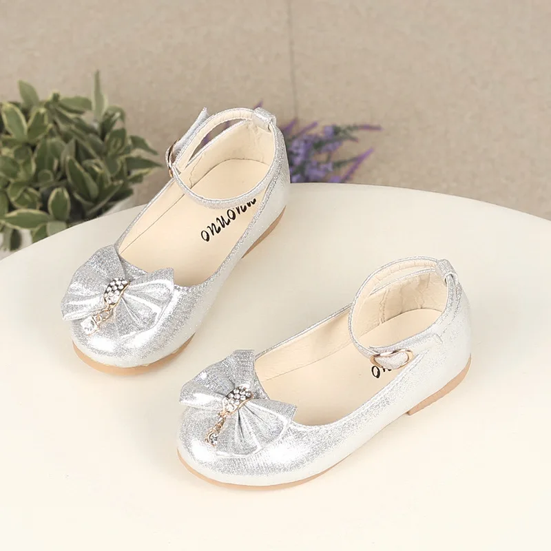 Girls Princess Leather Shoes Spring Autumn Elegant Kid Ballet Shoes Ankle-strap Bowtie Fashion Causal Children's Flats Versatile - Image 4
