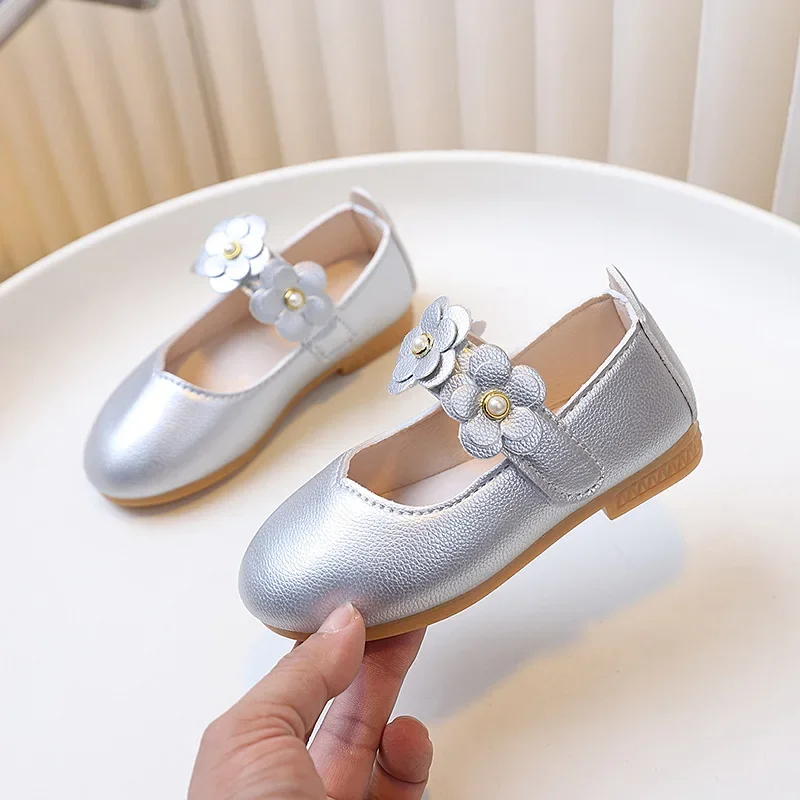 Spring Autumn Little Girls Ballet Shoes Sweet Chic Kids Fashion Princess Leather Shoes Causal Versatile Children's Flats Soft - Image 3