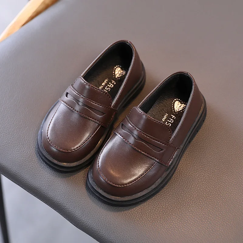 Children Leather Shoes for Boys Girls Kids Loafers Slip-on School Flats Casual Sneakers for Wedding Formal Occasions Party 21-36 - Image 3