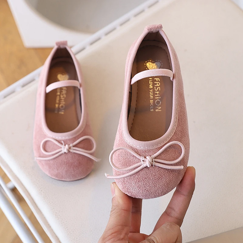 Spring Kids Ballet Flats for Girls with Cute Bowtie and Colorful Options Non-Slip Soft Sole Toddler Dance Practice Flats Elegant