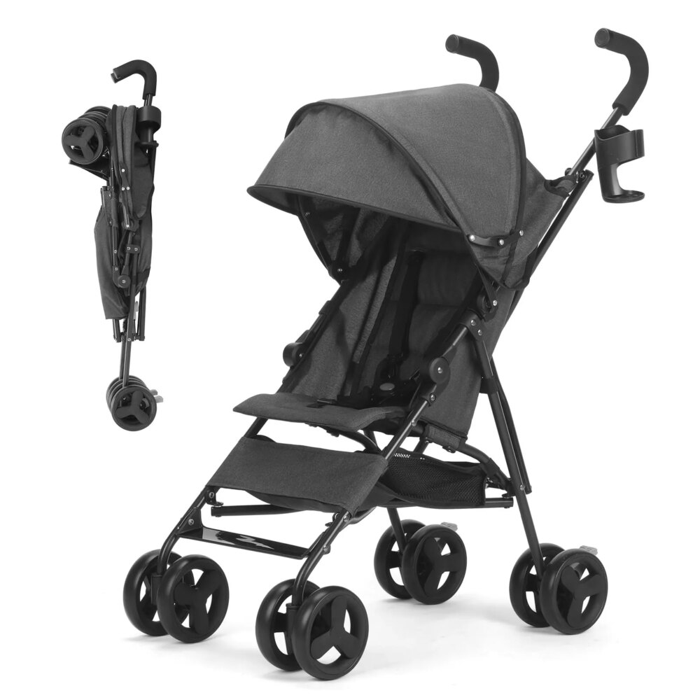 Lightweight folding High-view Baby Stroller Can Sit or Lie Down Portable Travel Babyshock-absorbing Stroller Four-wheel