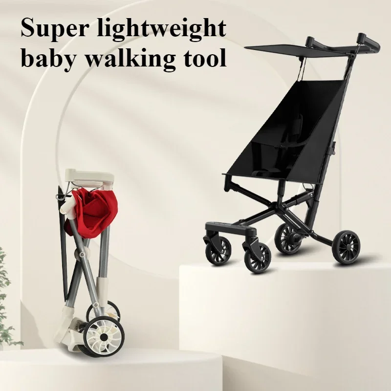 Lightweight Baby Stroller with Canopy One Hand Easy Fold Portable Compact & Lightweight Stroller for Toddlers Infants Anti-slip