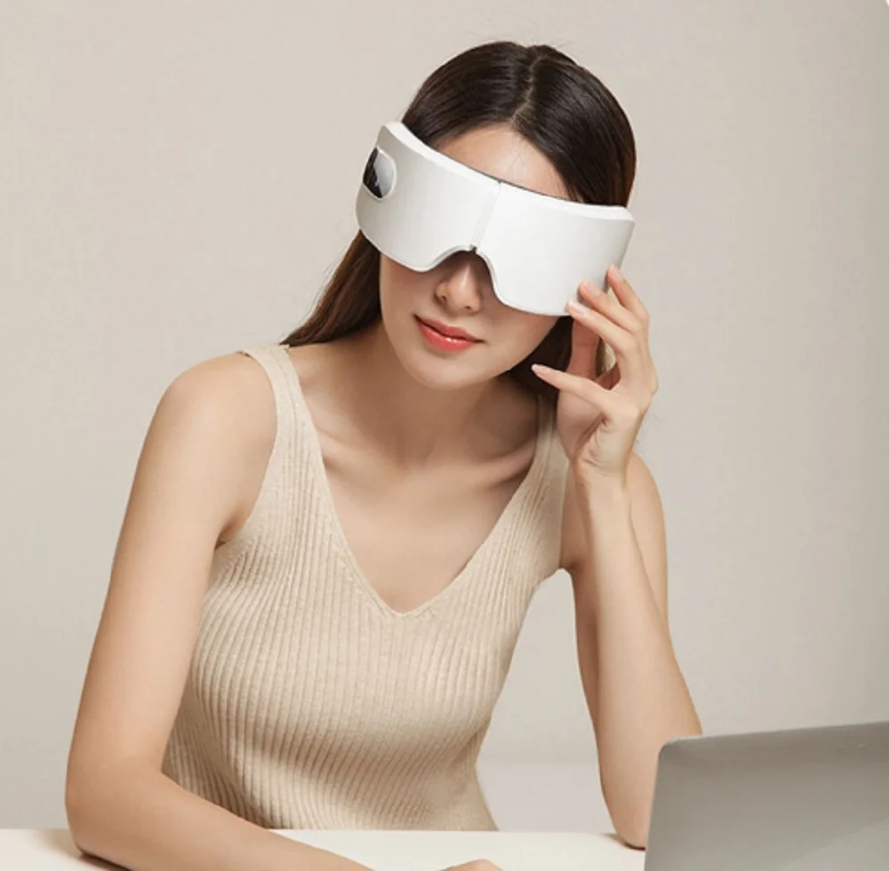 Intelligent Eye Massager, Rechargeable Eye Protection Device, Home Bluetooth Vibration Hot Compress Eye Mask, Eye Massager