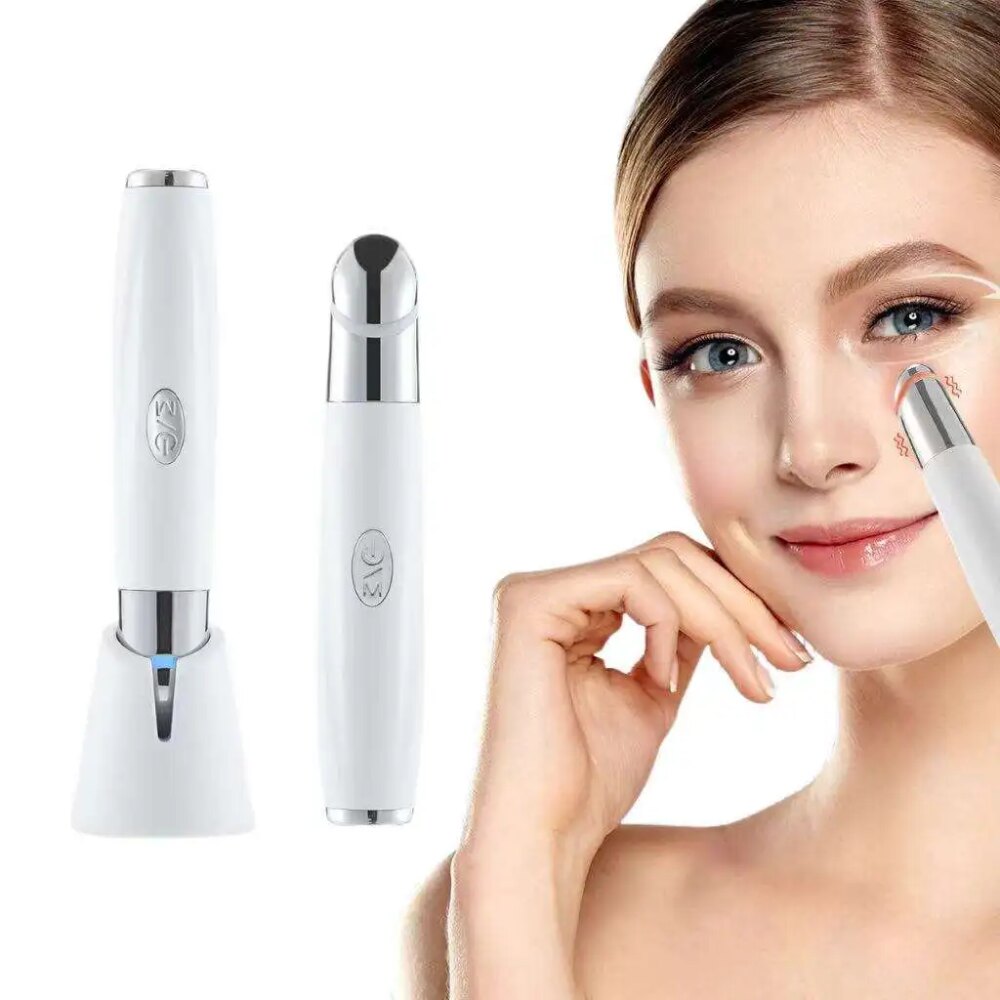 Eye Care Beauty Device Facial Massager 3 in 1 LED Photon Light Wand for Relax Eye Dark Circles Eye Bags Puffiness Skincare Tool