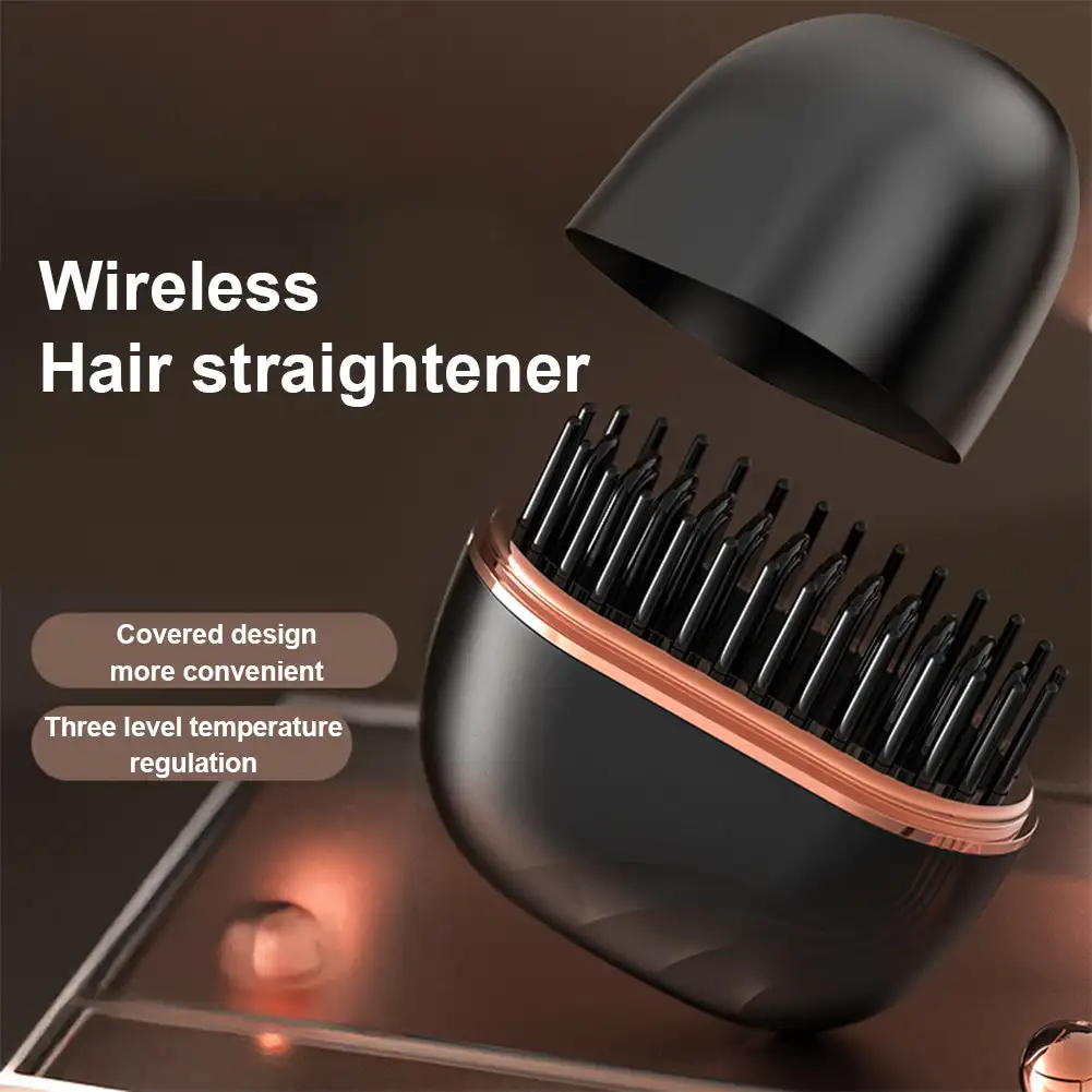 Mini Hair Straightening Comb Wireless Charging Portable Multifunctional Hair Care Not Hurt Hair Styling Comb Hair Straightener