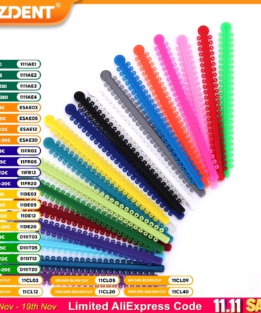 1000pcs/Pack AZDENT Dental Orthodontic Elastic Ligature Ties Bands Ligation Ring 23 Colors Dentistry Supplies