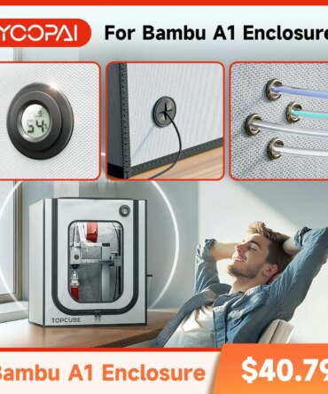 YOOPAI 3D Printer Enclosure For Bambu A1 3D Printer fireproof 3D printer House Cover with LED light Constant Temperature