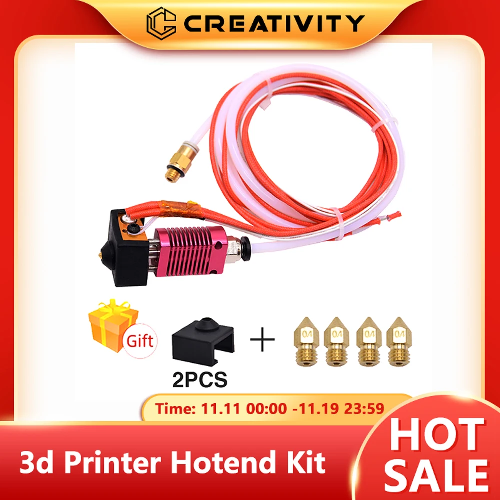 Ender 3 Metal J-Head CR10 MK8 Hotend Extruder Kit Heat Block Nozzle Heater Thermistor for CR10s Pro Ender3 V2 Ender 5 3D Printer