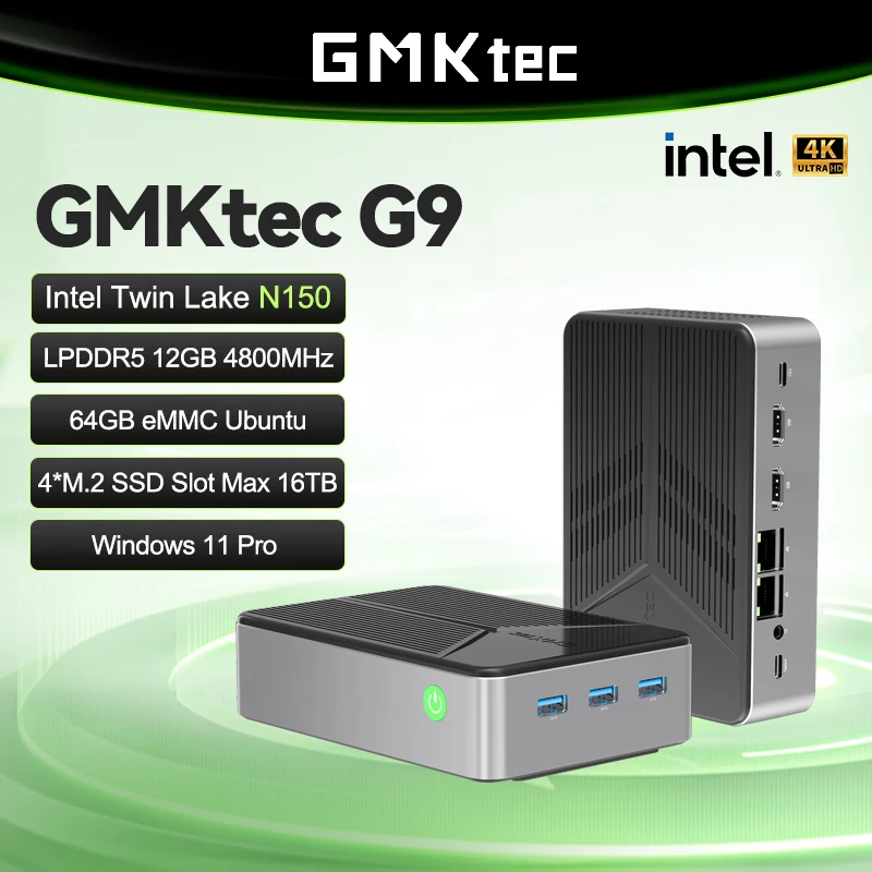 GMKtec Nucbox G9 MINI NAS New Mold Intel N150 MINI PC Windows 11 Pro LPDDR5 M.2 2280 SSD WIFI6 BT5.2 Dual Triple Screen
