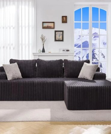 Modular L-Shaped 3-Seat Sectional | Memory Foam with Deep Seating & Storage Modules | Living Room Sofa