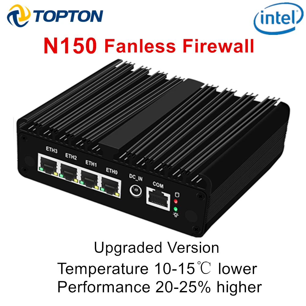 Intel N150 N100 Mini PC Firewall Router 4 LAN i226-V 2.5G Celeron J6412 6305 NVMe Fanless Mini Computer Low Power pfSense Box