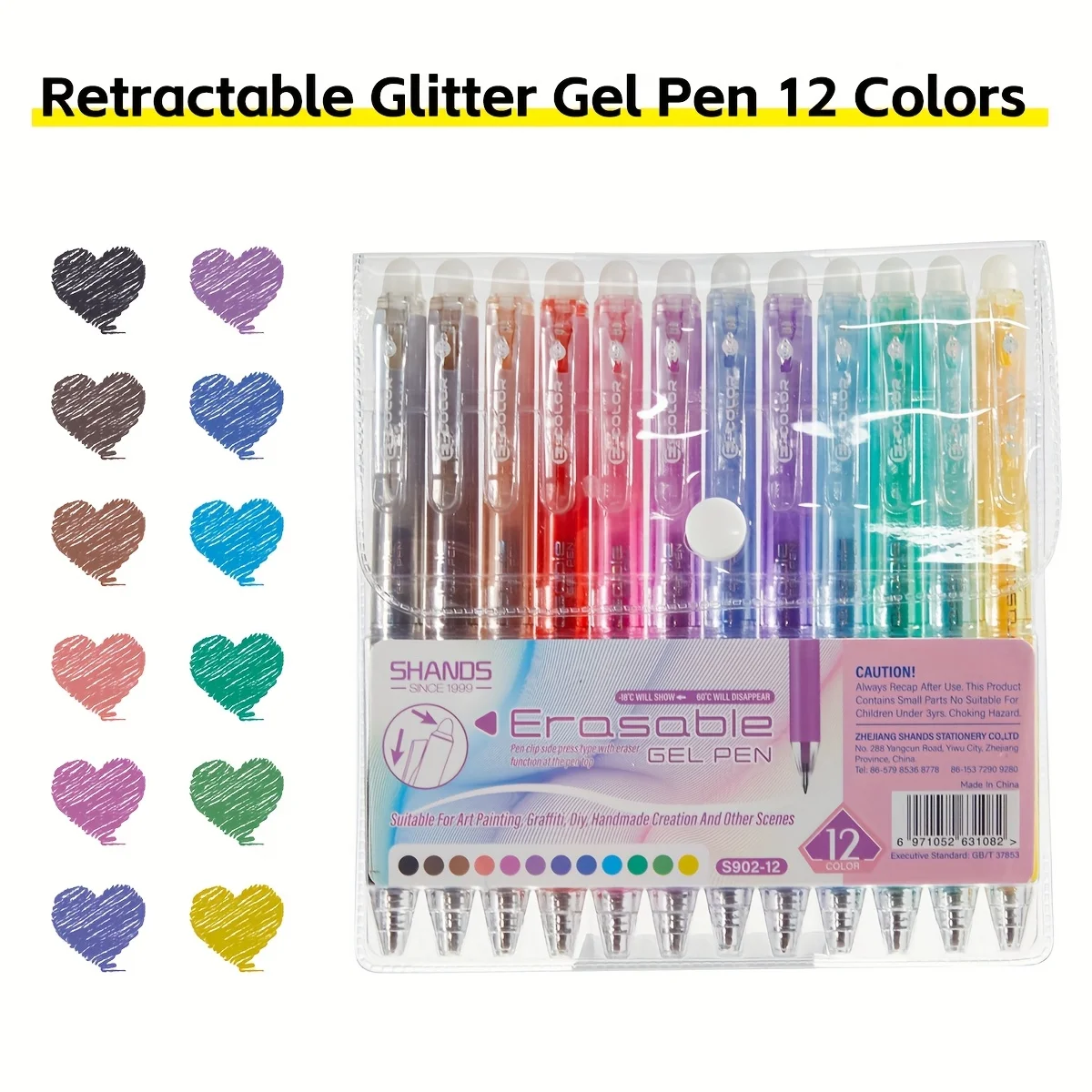 1Set 12/24/36pcs colorful retractable quick-drying neutral pen large capacity erasable gel pens