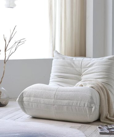 Teddy Fabric Bean Bag Sofas Comfy Lazy Floor Sofa Couch Soft Lounge Chairs Foam-Filled Accent Chair for Living Room Bedroom