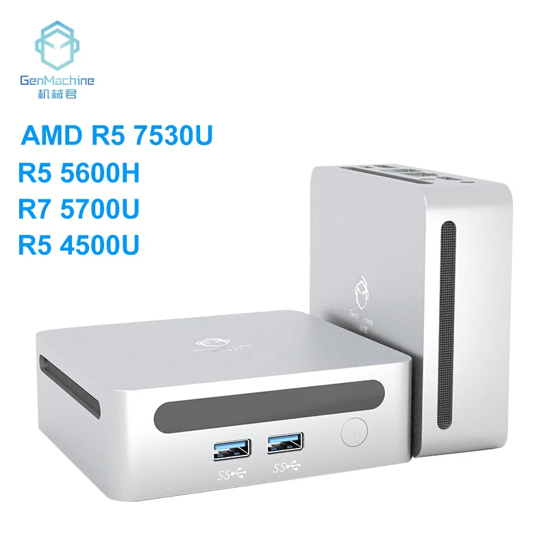 2025 GenMachine Mini PC R5 7530U 5600H 5700U 4500U Windows 11 Ryzen DDR4 3200MHz WiFi6 BT 5.2 Gaming PC Diy Gaming Computer
