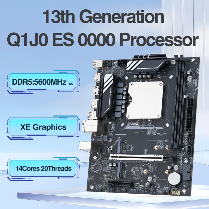 DIY Gaming Computer Motherboard Set with Onboard CPU combo 13th Core Interpose Kit Q1J0 ES 0000 14C20T DDR5 RAM Desktop laca mae