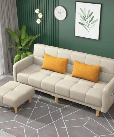 Sofa living room Small apartment rental room Folding sofa bed Single double bedroom Simple modern apartment Fabric sofa