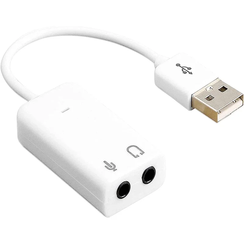 7.1 Channel External USB Sound Card with 3.5mm Jack USB Audio Adapter For Headphone and Microphone Compatible with MacBook
