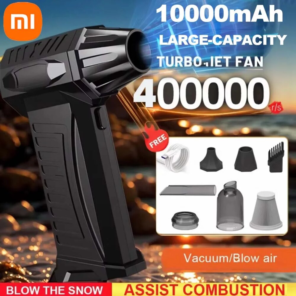 Xiaomi Super Violent Blower 400000RPM Brushless Turbo Jet Blower Dry 10000mAh Fast Charging Duct Fan Thrust PC Cleaning Tool