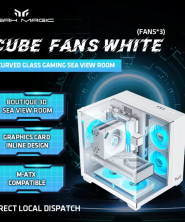 Yeah magic CUBE Case Sea View Room Gaming Computer Desktop M-ATX ITX Motherboard Double-Sided Tempered Glass PC Gamer CASE