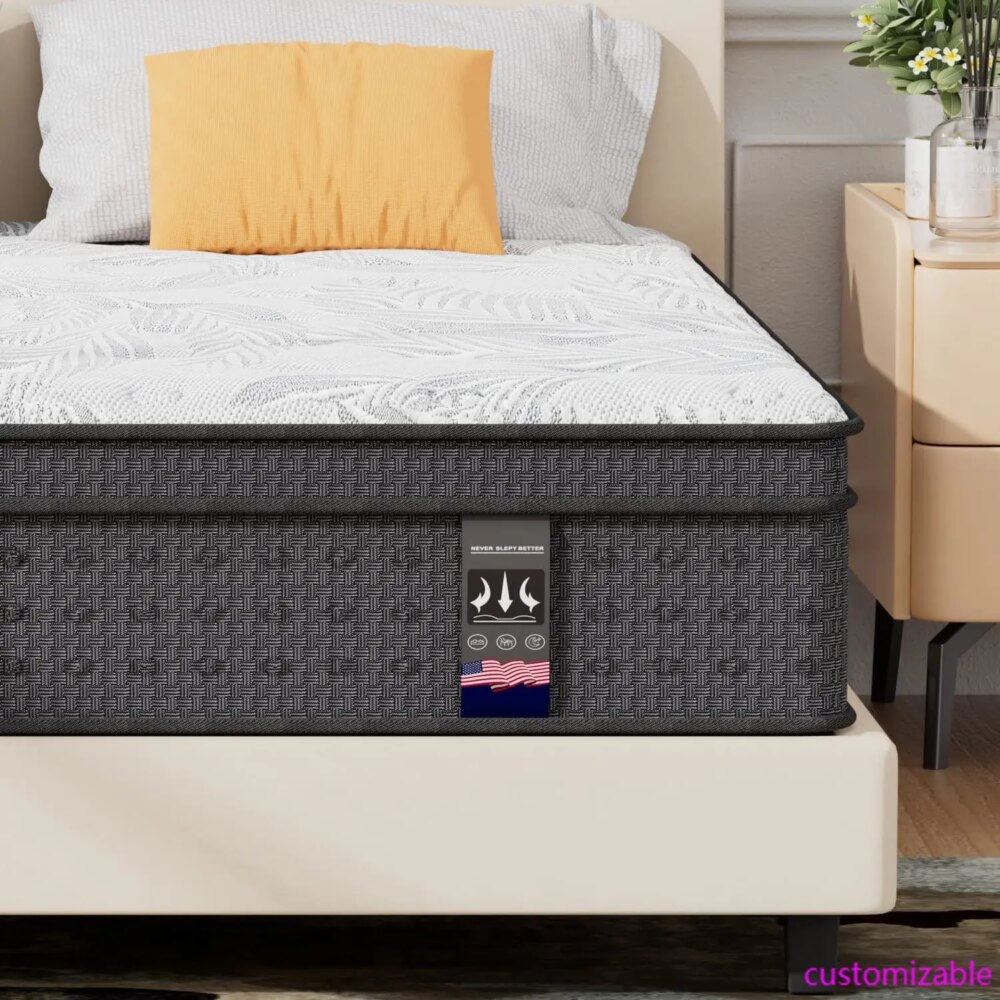 King Size Mattress,14 Inch Hybrid King Mattress in a Box with Gel Memory Foam,Individually Wrapped Pocket Spring,Pressure Relief