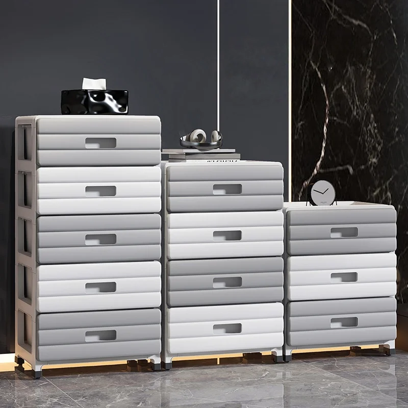 13.78 Inch Wide Drawer Storage Cabinet,3-6 Tier Rolling Mobile Organizer with Wheels,Gray/Brown Options for Living Room/Bedroom