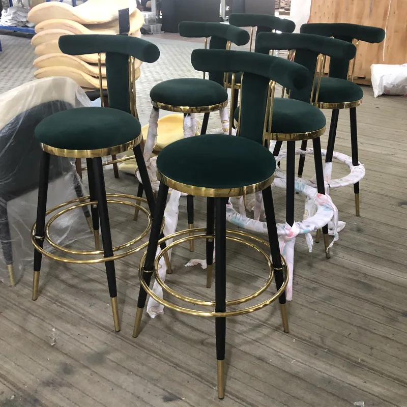 Light luxury high-end bar stool home simple bar chair back high chair front desk hotel designer high stool