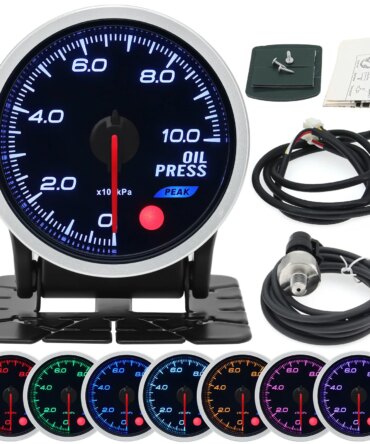 Universal Auto 12V 52mm 8 Color Racing Car Oil Pressure Water Oil Temp EGT Exhaust Temp Turbo Boost Tachometer Gauge Meter