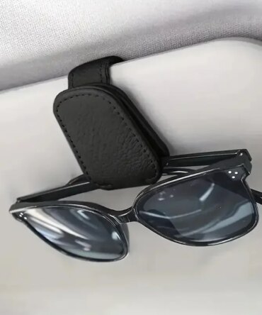 1Pcs Sunglasses Holder Is Suitable for Car Sunshades Magnetic Leather Sunglasses Clip and Ticket Clip Car Sunshade Accessories