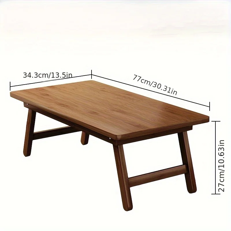 Versatile Foldable Coffee Table - Brown, Bamboo Top, Contemporary Style for Bay Window, Balcony, or Study Area - Image 6