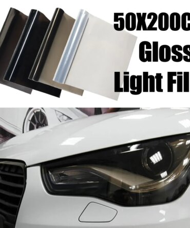 50cmx200cm Car Headlight Tint Film Smoke Fog Light Light Vinyl Film PVC Black Tint Vinyl Waterproof Film Car Sticker Accessories
