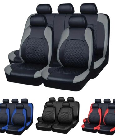 Universal Car Seat Covers Black Fashions Sports Seat Covers PVC Fabric Car Seat Cover Universal Interior Accessories