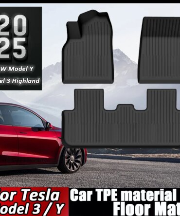 TPE Car Floor Mats For Tesla Model 3 Highland New Model Y 2019-2025 Luggage Mat Set Four Seasons Waterproof Anti-slip Trunk Mat