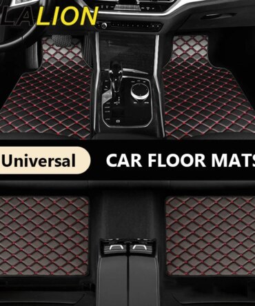 BLALION Car Floor Mats 4PCS Universal PU Waterproof Auto Foot Pad Protector Carpet Front and Rear Mats Set Interior Accessories